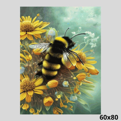 Bumblebee Amongst Yellow Blossoms 60x80 Diamond Art