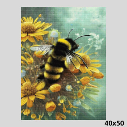 Bumblebee Amongst Yellow Blossoms 40x50 Diamond Art