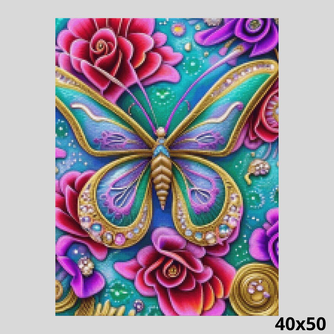 Butterfly Adorned with Gems 40x50 Diamond Painting