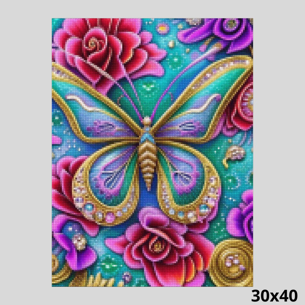 Butterfly Adorned with Gems 30x40 Diamond Painting