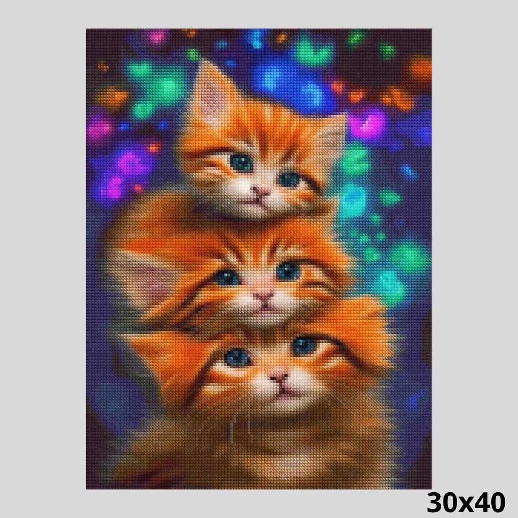 Cute Little Kitties 30x40 Paint with Diamonds