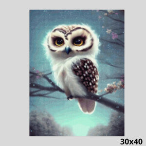 Cute Owl on Cherry Tree 30x40 Diamond Art World