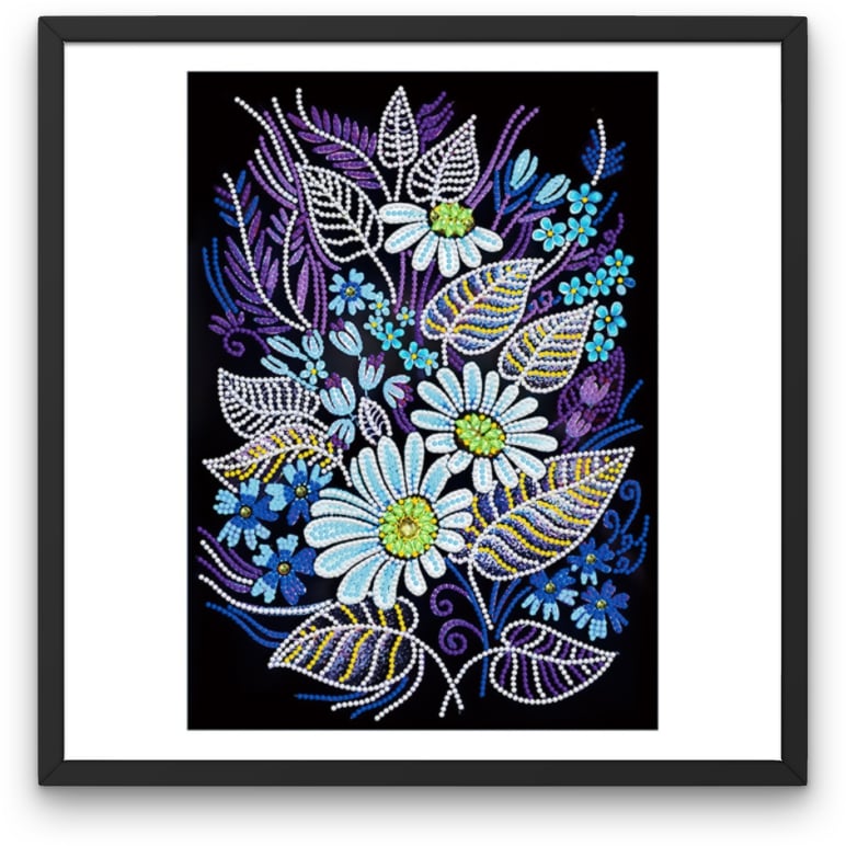 Daisies Blue Glow in the Dark