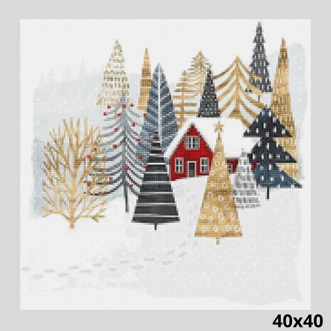 Easy Painting Winter Time 40x40 Diamond Painting