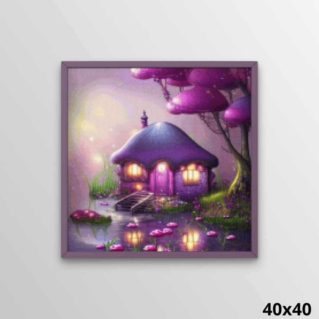 Fairy Hut in Mushroom Land 40x40 Paint with Diamonds