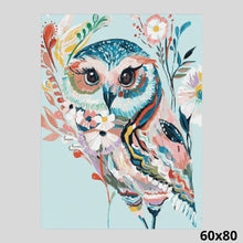 Load image into Gallery viewer, Flowery Folk Art Owl 60x80 Diamond Art World
