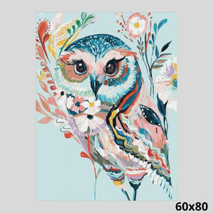 Flowery Folk Art Owl 60x80 Diamond Art World