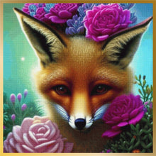 Load image into Gallery viewer, Fox the Queen of Flowers Diamond Painting

