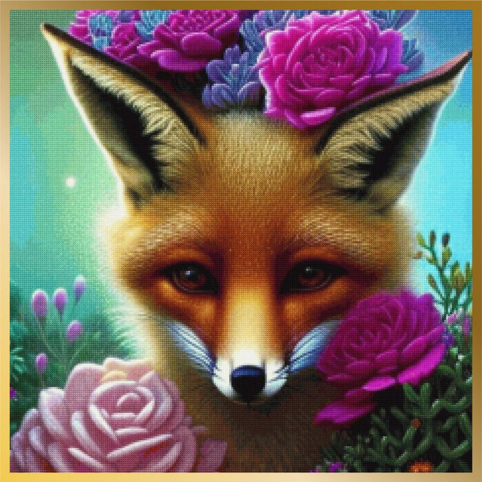 Fox the Queen of Flowers Diamond Painting
