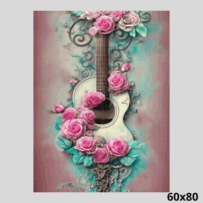 Guitar in Embrace of Roses 60x80 Diamond Painting