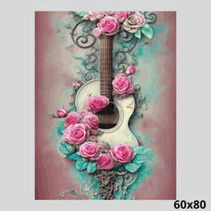 Guitar in Embrace of Roses 60x80 Diamond Painting