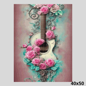Guitar in Embrace of Roses 40x50 Diamond Painting