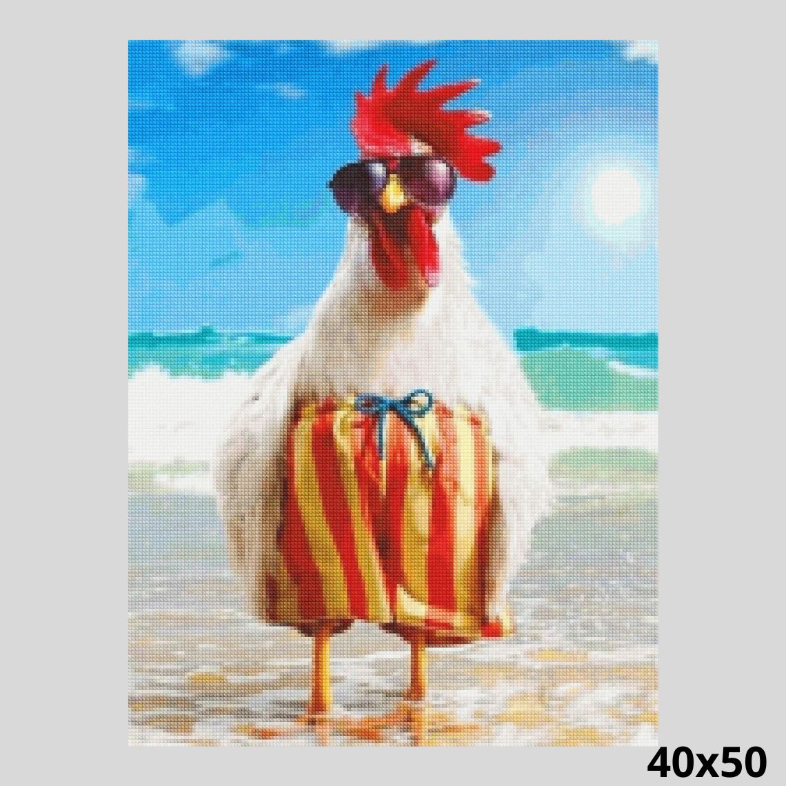 Holiday Rooster 40x50 Diamond Painting