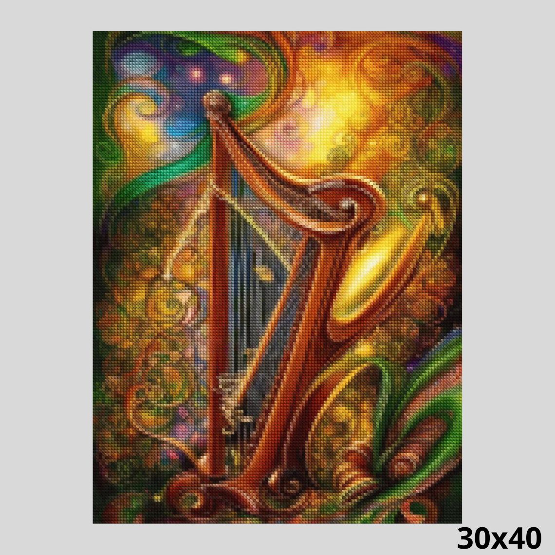 Magical Harmony Harp 30x40 Daimond painting