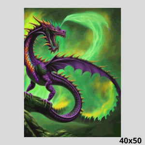 Purple Dragon in Green Mist 40x50 Diamond Art World