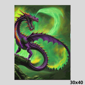 Purple Dragon in Green Mist 30x40 Diamond Art World