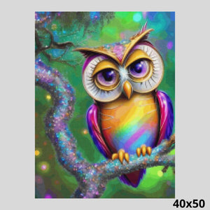 Rainbow Colored Owl 40x50 Diamond Painting
