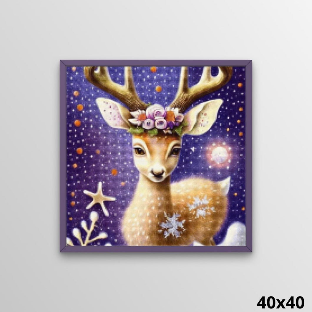 Snowy Baby Deer 40x40 Diamond Painting