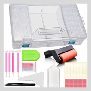 Transparent Box with Diamond Painting Tools