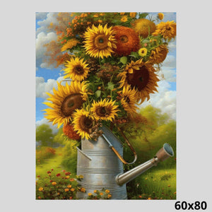 Vintage Idyllic Sunflowers 60x80 Paint with Diamonds