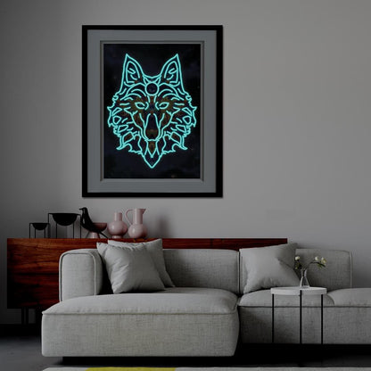 Wolf Head Glow in the Dark night