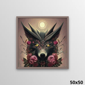Wolf in Flowers Fantasy 50x50 Diamond Painting